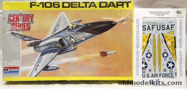 Monogram 1/48 F-106 Delta Dart Century Series With SuperScale Decals, 5828 plastic model kit